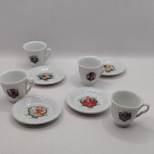 Holiday Barbie Tea Set 1988-1991 4 Teacups With Matching Saucers